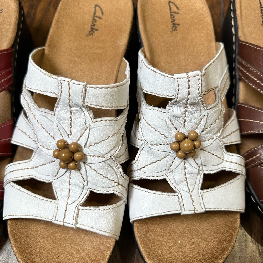 Clarks Women's White Sandals
